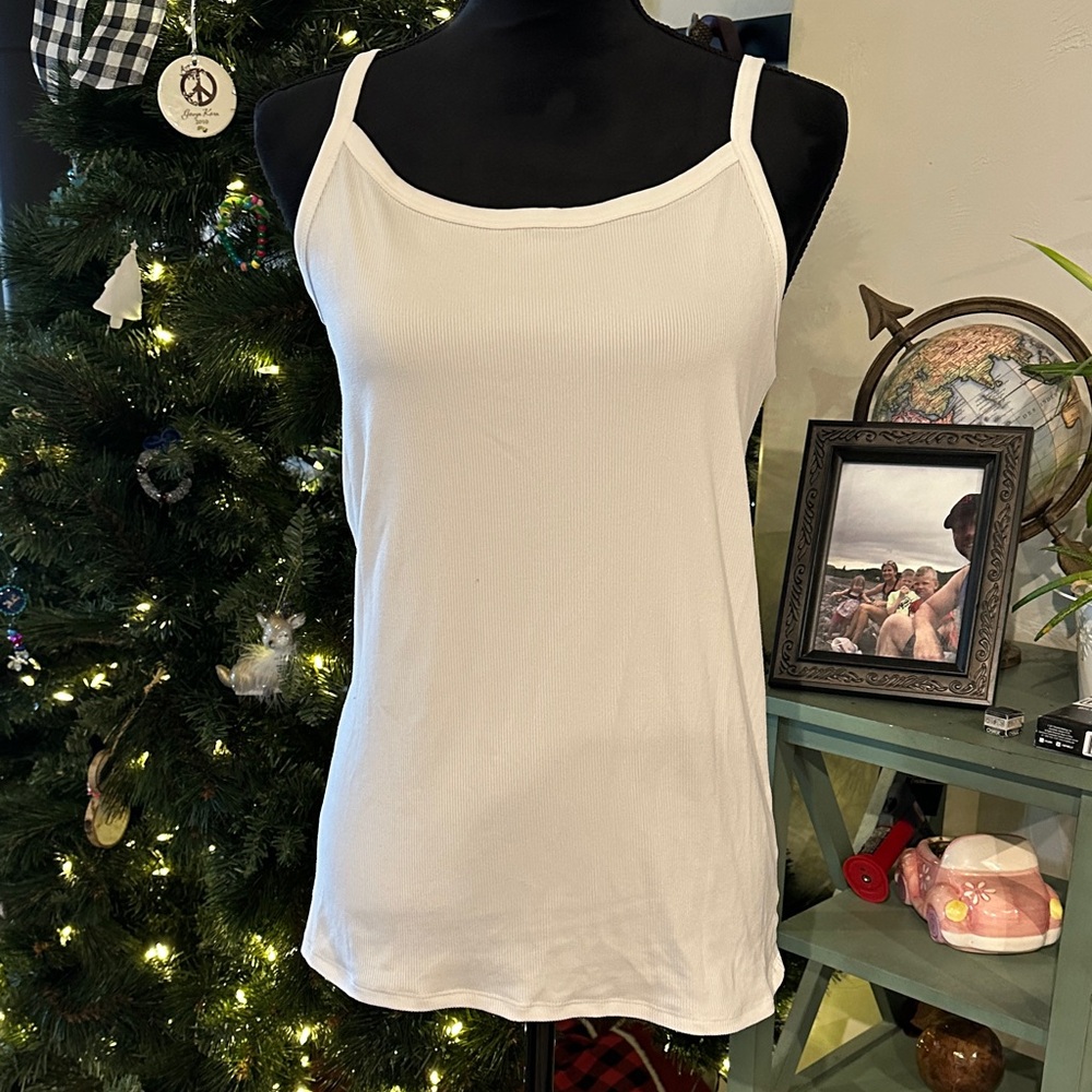 No Boundaries Classic Ribbed Bright White Camisole